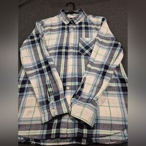 Old Navy Blue and Green Plaid Shirt